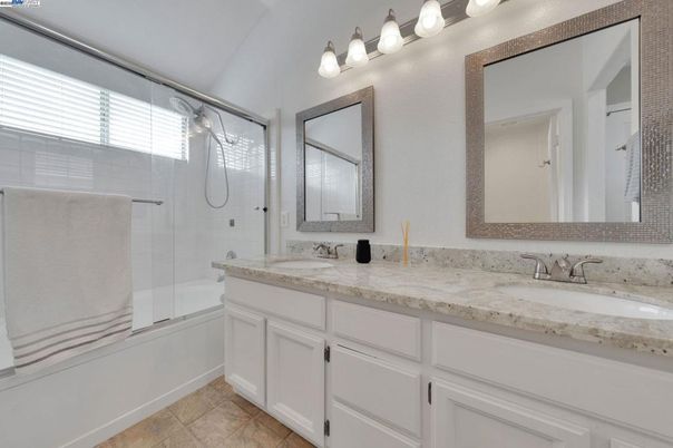 Bathroom, Dual Sink Vanities, Glass Shower, Interior