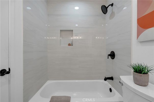 Bathroom, Glass Shower, Interior, Marble Walls, Recessed Lighting