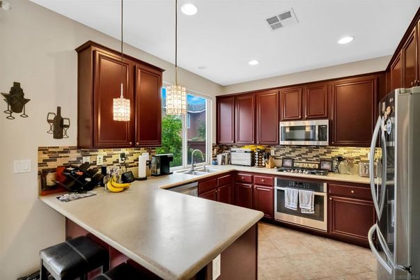 Interior, Kitchen, Pendant Lights, Recessed Lighting, Stainless Steel Appliances