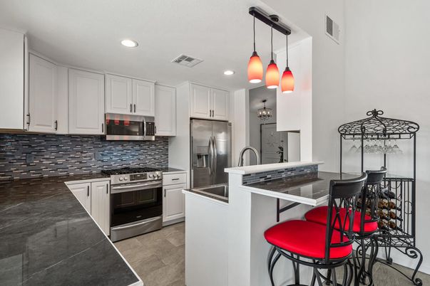 Interior, Kitchen, Pendant Lights, Recessed Lighting, Stainless Steel Appliances