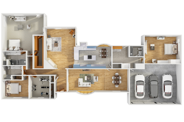 Attached, Exterior, Facade, Ranch