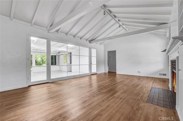 Empty room, Fireplace, Interior, Wood Texture Flooring