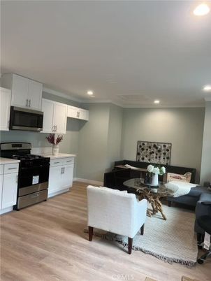 Dining room, Interior, Kitchen, Living room, Recessed Lighting, Wood Texture Flooring