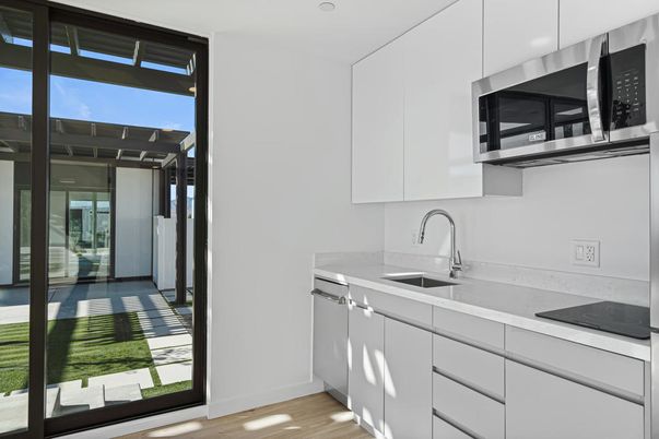 Interior, Kitchen, Stainless Steel Appliances, Wood Texture Flooring