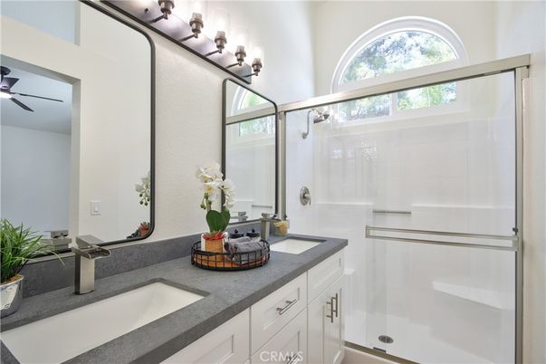 Bathroom, Dual Sink Vanities, Glass Shower, Interior
