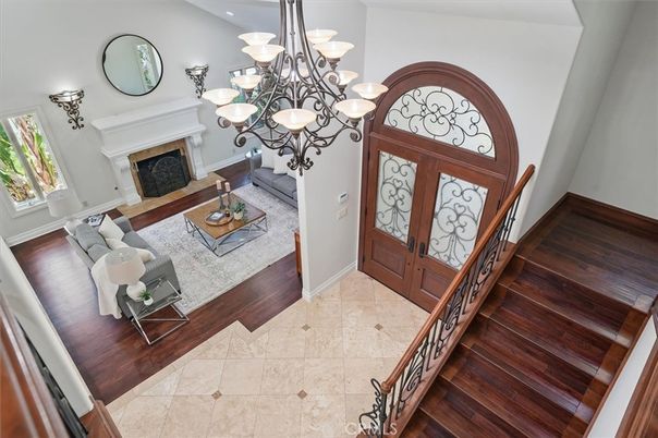 Chandelier, Fireplace, Interior, Living room, Wood Texture Flooring