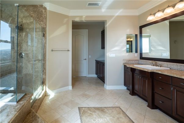 Bathroom, Dual Sink Vanities, Glass Shower, Interior