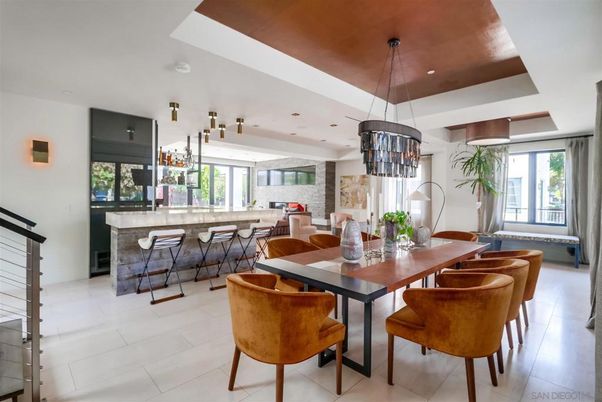 Dining room, Interior, Pendant Lights, Recessed Lighting