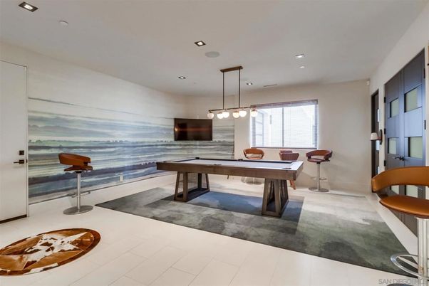 Billiard Table, Game Room, Interior, Pendant Lights, Recessed Lighting