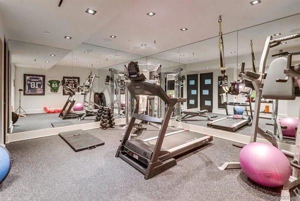 Fitness Equipment, Gym, Interior, Recessed Lighting