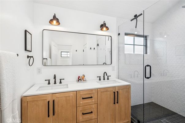 Bathroom, Dual Sink Vanities, Glass Shower, Interior