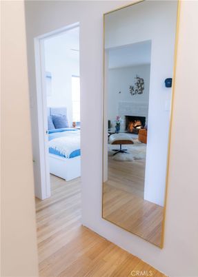 Bedroom, Fireplace, Interior, Wood Texture Flooring