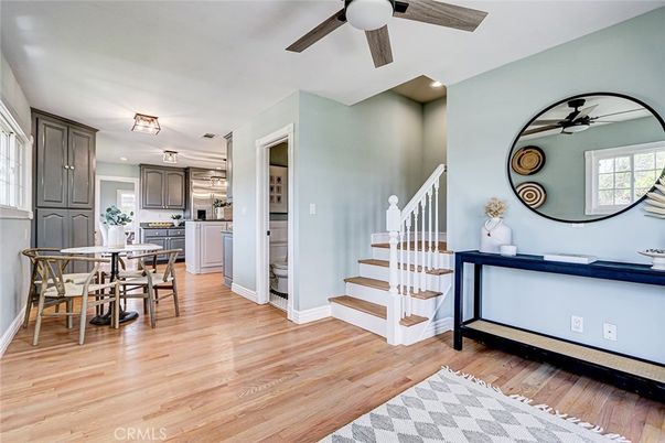 Dining room, Interior, Kitchen, Recessed Lighting, Wood Texture Flooring