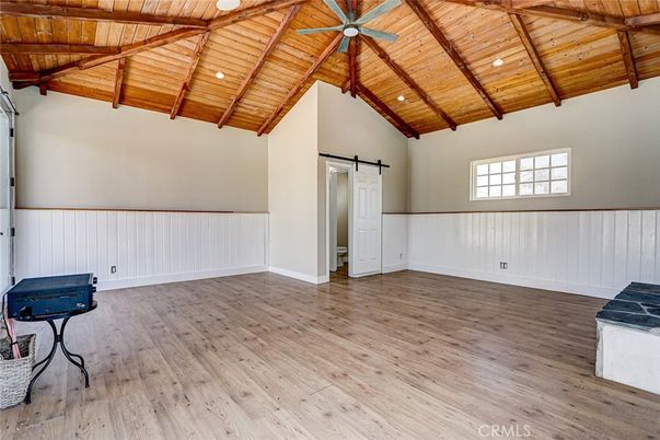 Empty room, Interior, Recessed Lighting, Wooden Beams, Wooden Ceilings, Wood Texture Flooring