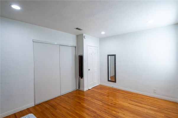 Elevator, Empty room, Interior, Recessed Lighting, Wood Texture Flooring