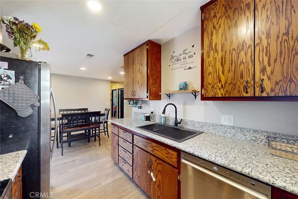 Dining room, Interior, Kitchen, Recessed Lighting, Wood Texture Flooring
