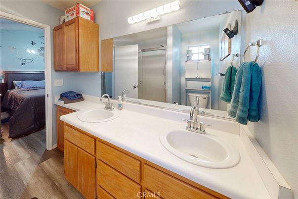 Bathroom, Bedroom, Dual Sink Vanities, Interior, Wood Texture Flooring