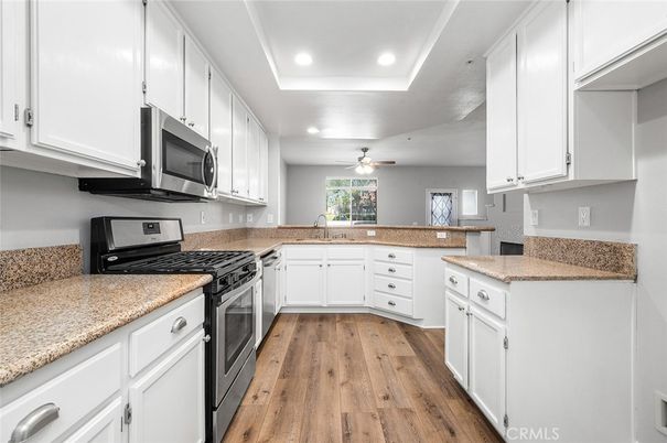 Interior, Kitchen, Recessed Lighting, Wood Texture Flooring