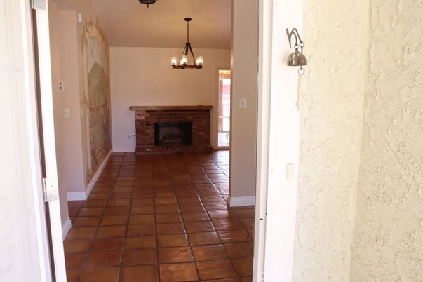 Chandelier, Fireplace, Interior
