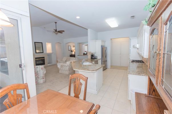Dining room, Fireplace, Interior, Kitchen, Living room, Recessed Lighting
