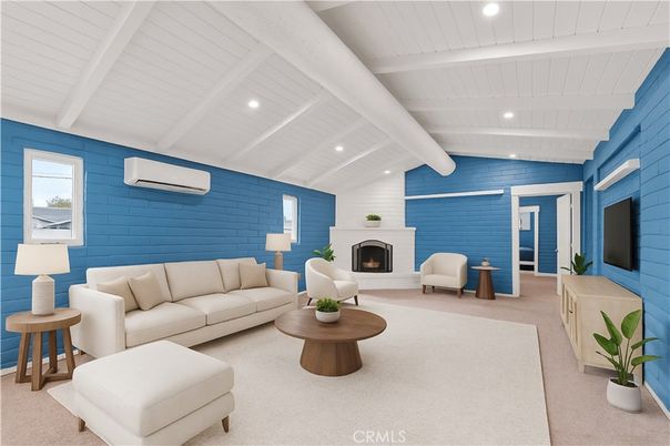 Fireplace, Interior, Living room, Recessed Lighting