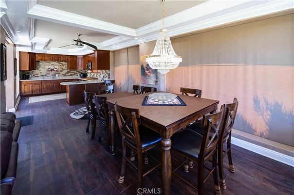 Chandelier, Dining room, Interior, Kitchen, Wood Texture Flooring