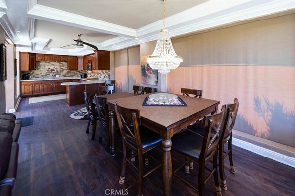 Chandelier, Dining room, Interior, Kitchen, Wood Texture Flooring