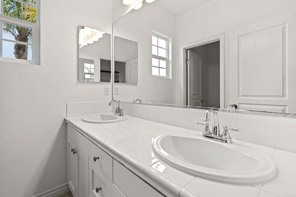 Bathroom, Dual Sink Vanities, Interior, Tile Countertops