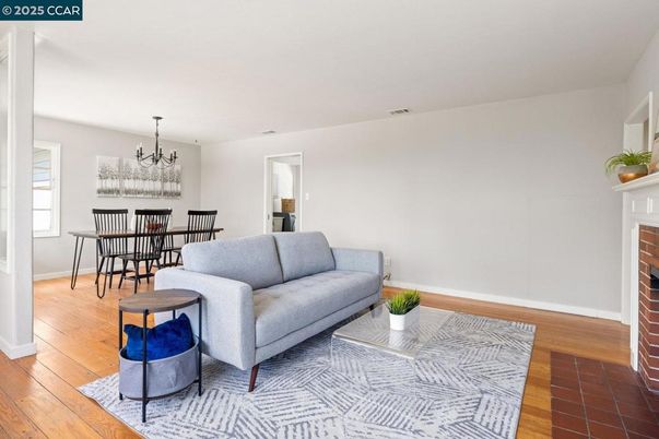 Dining room, Interior, Living room, Pendant Lights, Wood Texture Flooring