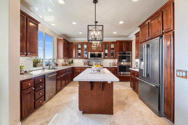 Interior, Kitchen, Pendant Lights, Recessed Lighting, Stainless Steel Appliances