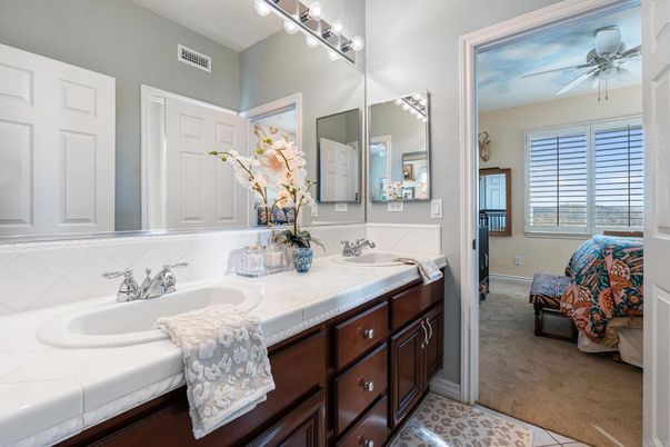 Bathroom, Dual Sink Vanities, Interior, Tile Countertops