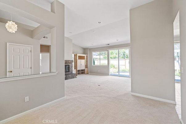 Chandelier, Empty room, Fireplace, Interior, Recessed Lighting