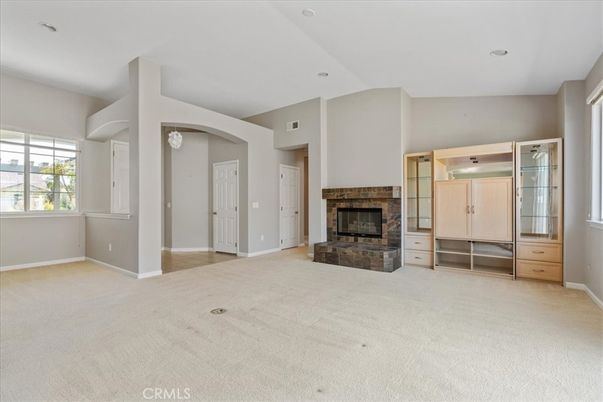 Empty room, Fireplace, Interior, Recessed Lighting
