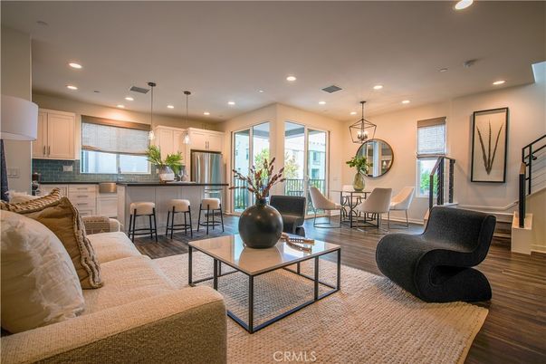 Dining room, Interior, Kitchen, Living room, Pendant Lights, Recessed Lighting, Wood Texture Flooring