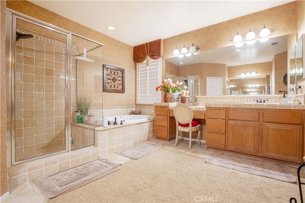 Bathroom, Glass Shower, Interior, Recessed Lighting, Tile Countertops