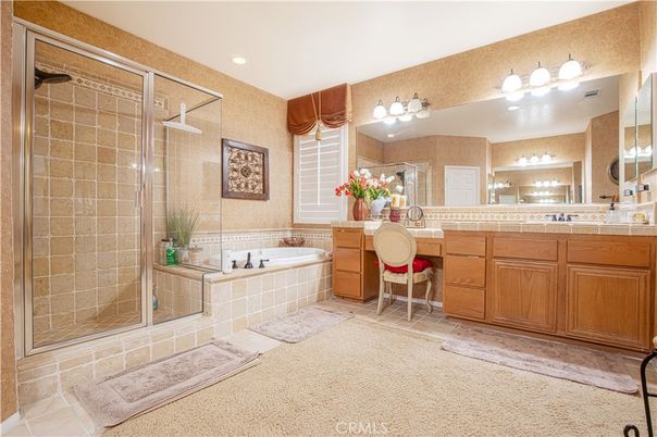 Bathroom, Glass Shower, Interior, Recessed Lighting, Tile Countertops