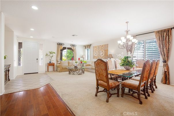 Chandelier, Dining room, Interior, Living room, Recessed Lighting, Wood Texture Flooring