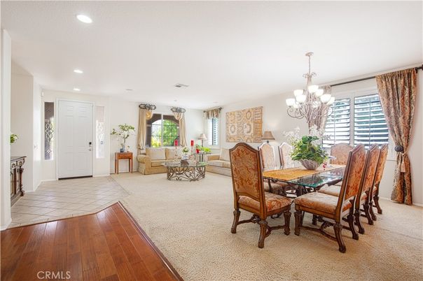 Chandelier, Dining room, Interior, Living room, Recessed Lighting, Wood Texture Flooring