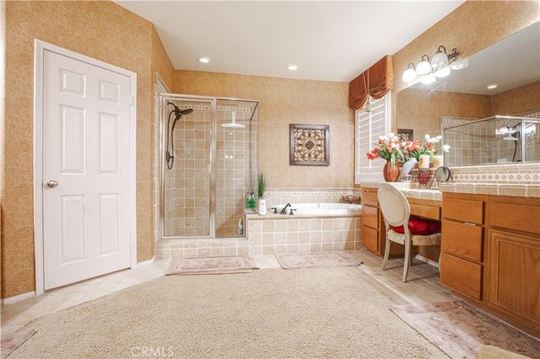 Bathroom, Glass Shower, Interior, Recessed Lighting, Tile Countertops