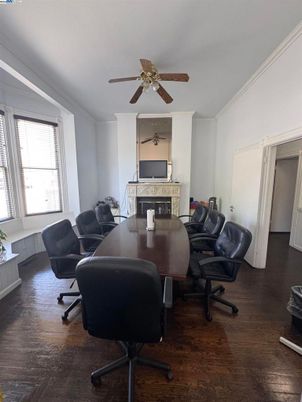 Fireplace, Home Office, Interior, Wood Texture Flooring