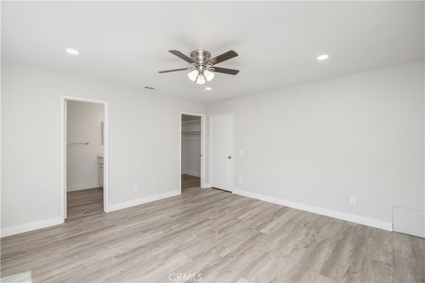 Bathroom, Empty room, Interior, Recessed Lighting, Wood Texture Flooring