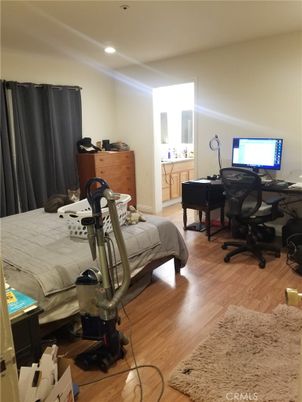 Bedroom, Home Office, Interior, Recessed Lighting, Wood Texture Flooring