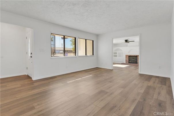 Empty room, Fireplace, Interior, Wood Texture Flooring