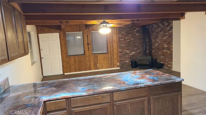 Interior, Stone Walls, Wood Texture Flooring