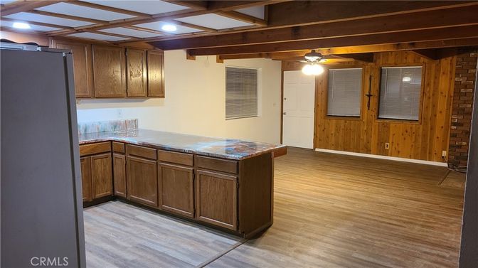 Empty room, Interior, Recessed Lighting, Wooden Beams, Wood Texture Flooring, Wooden Walls
