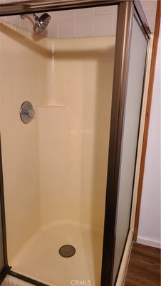 Bathroom, Glass Shower, Interior, Wood Texture Flooring