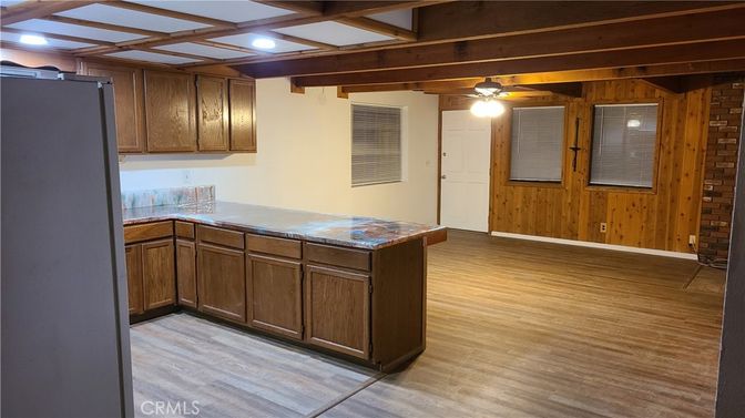 Empty room, Interior, Recessed Lighting, Wooden Beams, Wood Texture Flooring, Wooden Walls