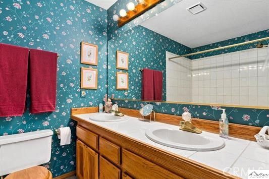 Bathroom, Dual Sink Vanities, Interior, Tile Countertops