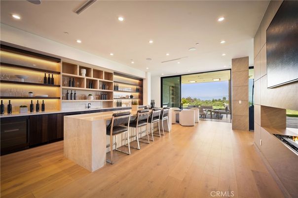 Dining room, Interior, Kitchen, Living room, Recessed Lighting, Wood Texture Flooring