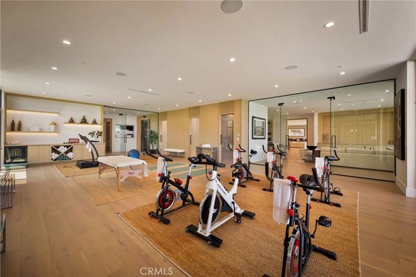 Fitness Equipment, Interior, Recessed Lighting, Wood Texture Flooring